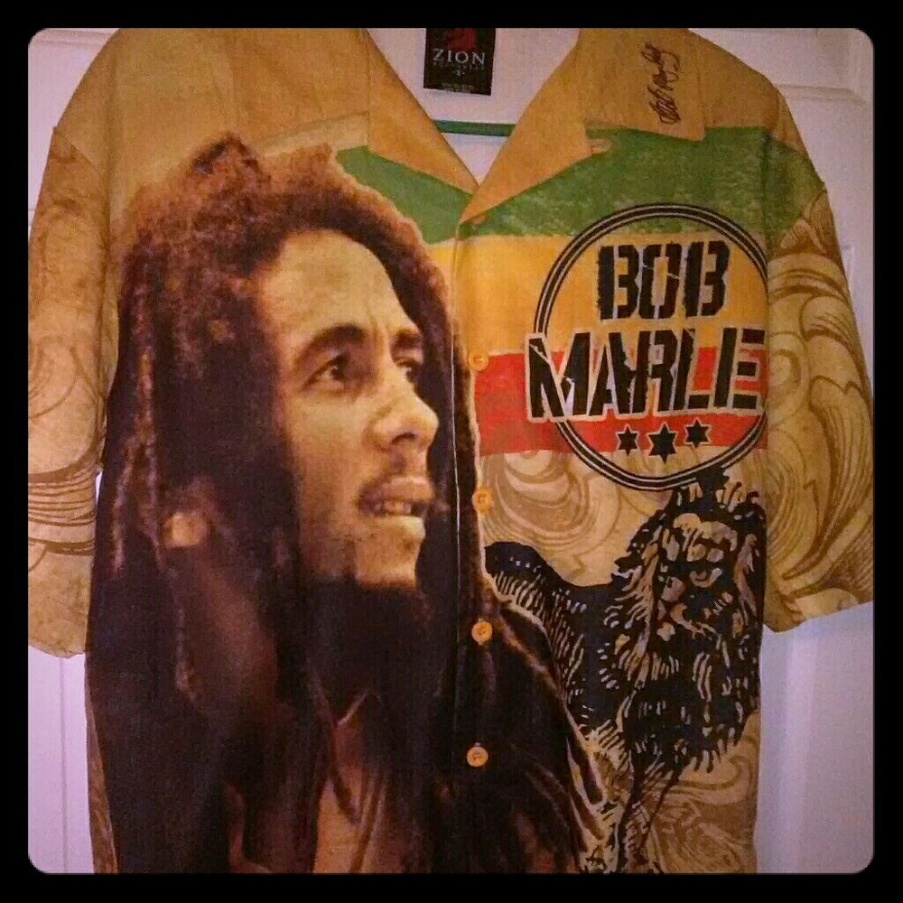 Bob Marley Button Down Shirt.